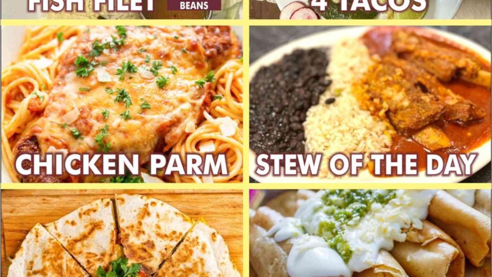 Lunch specials, 8 AM to 3 PM