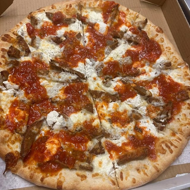 Eggplant Parmesan Pizza.