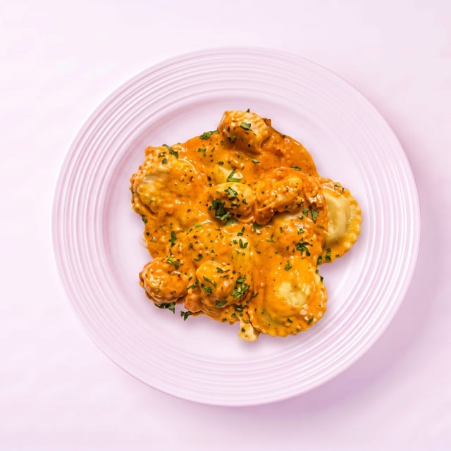Lobster Ravioli with Shrimp.