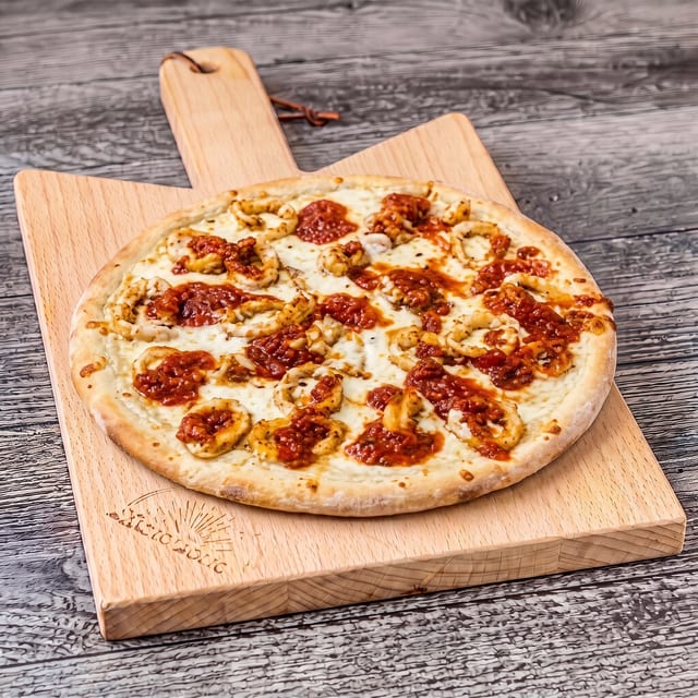 Fried Calamari Pizza.