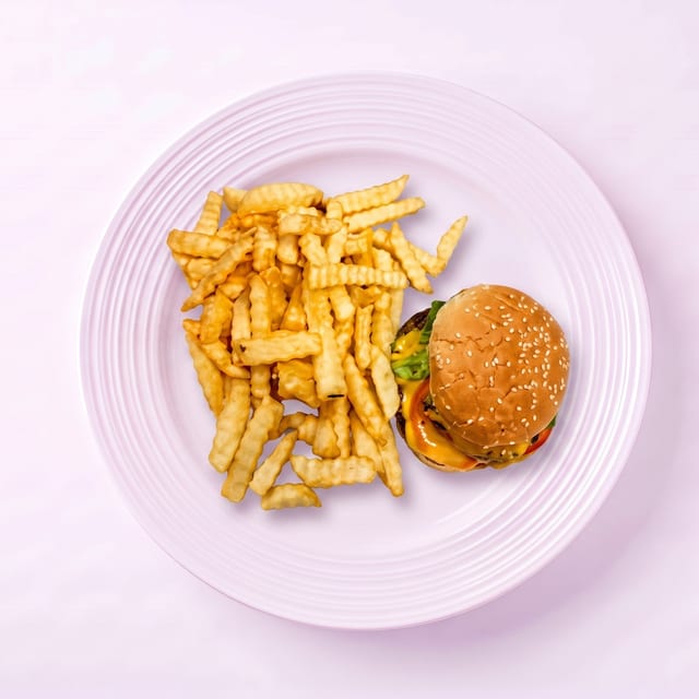 Kid's Hamburguesa con Papas.